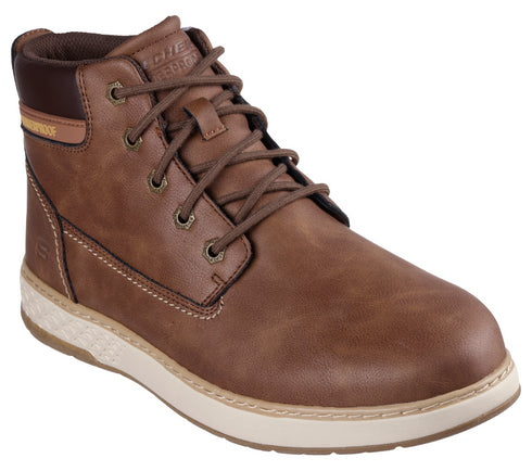 Ghete sport, barbati, SKECHERS GARLAN - DENO, 205235-BRN maro, piele ecologica